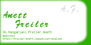 anett freiler business card